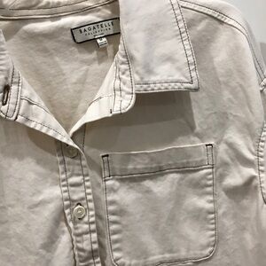 Bagatelle Off-White Casual Cream Button Up Light Jacket or Shirt Women M
